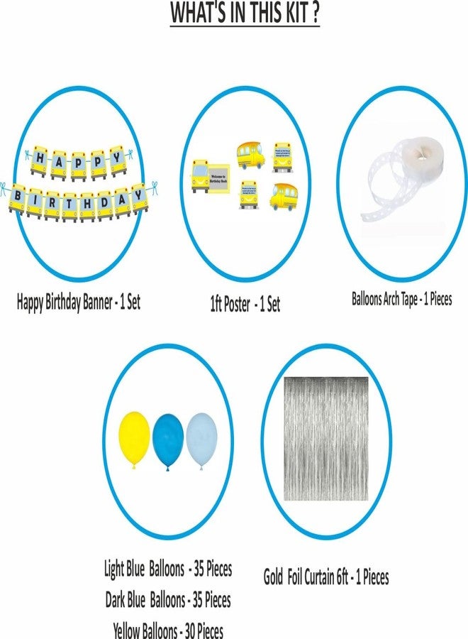 Untumble Wheels on The Bus Foil Background Decor Kit for Bus Theme Birthday - Image 2